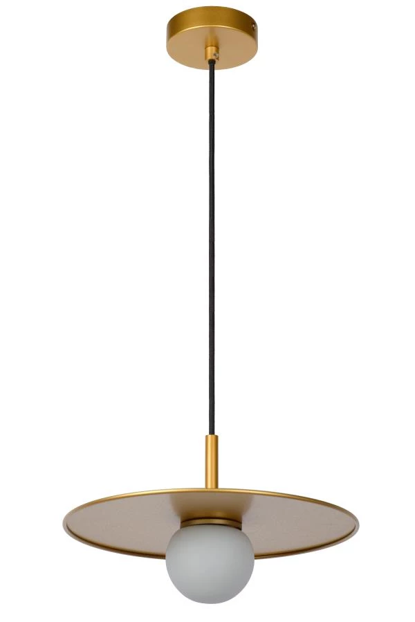 Lucide TOPHER - Hanglamp - Ø 30 cm - 1xG9 - Mat Goud / Messing - uit